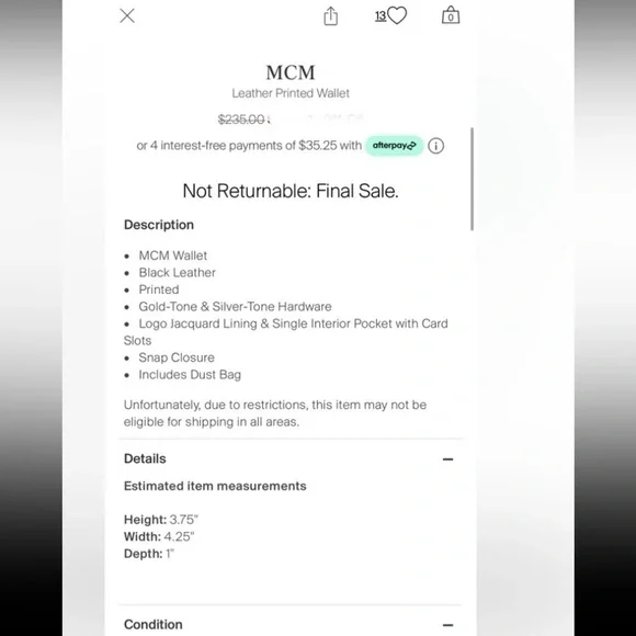 EUC MCM Wallet with charms still attached. Black Leather - Picture 13 of 13